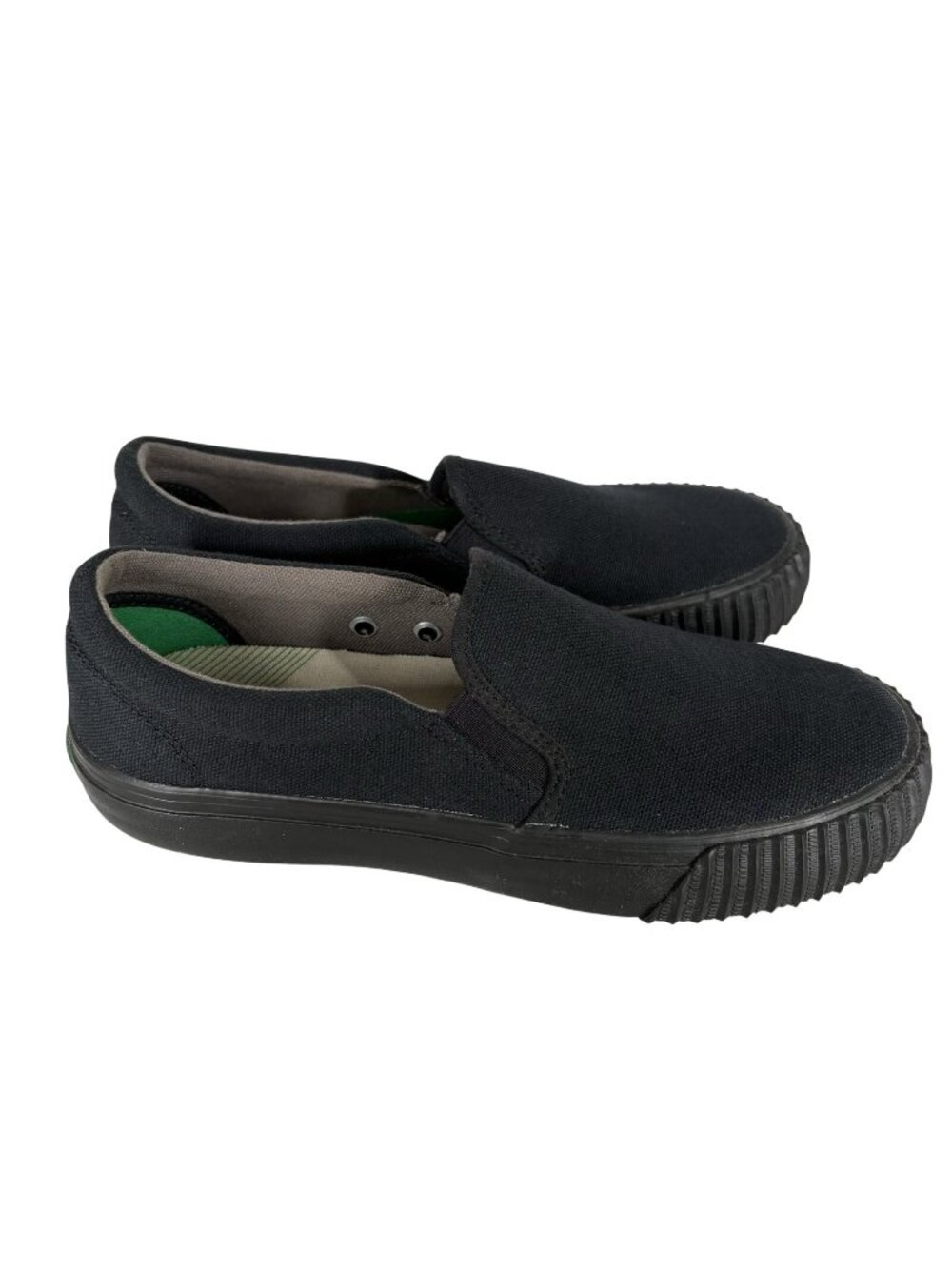 PF Flyers Women Size 7.5 Black Canvas Casual Center Lo Slip-On Sneakers